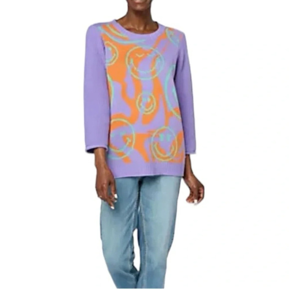 LOGO by Lori Goldstein x SmileyWorld Crewneck - Picture 1 of 5